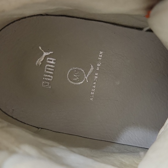 Alexander McQueen X Puma Hightop White and Orange Sneakers (M Size 10) - Picture 13 of 16